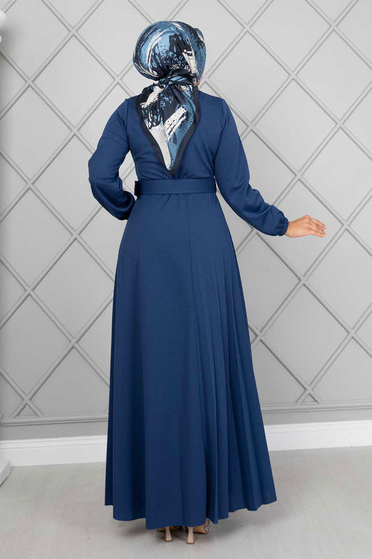 Robe hijab ceinturée Asmara Indigo