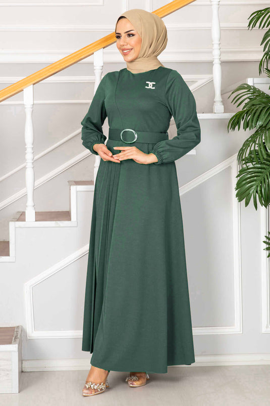 Robe hijab ceinturée Asmara Menthe