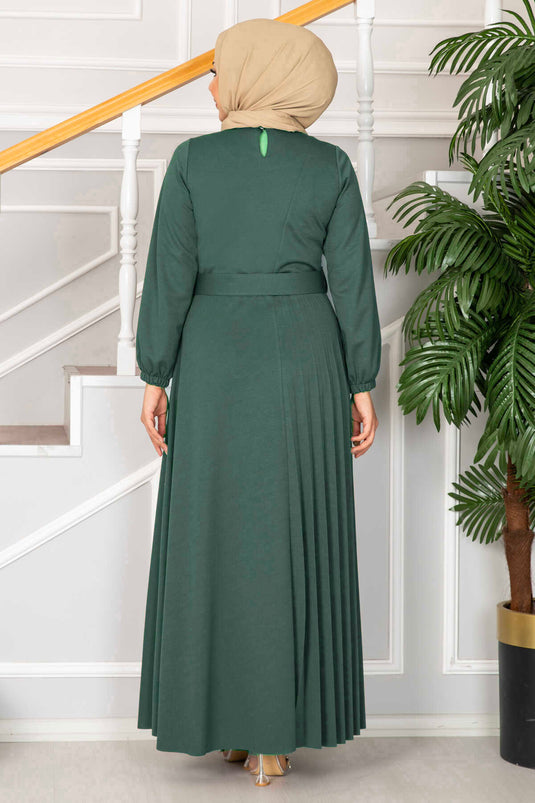 Vestido hijab con cinturón Asmara color menta