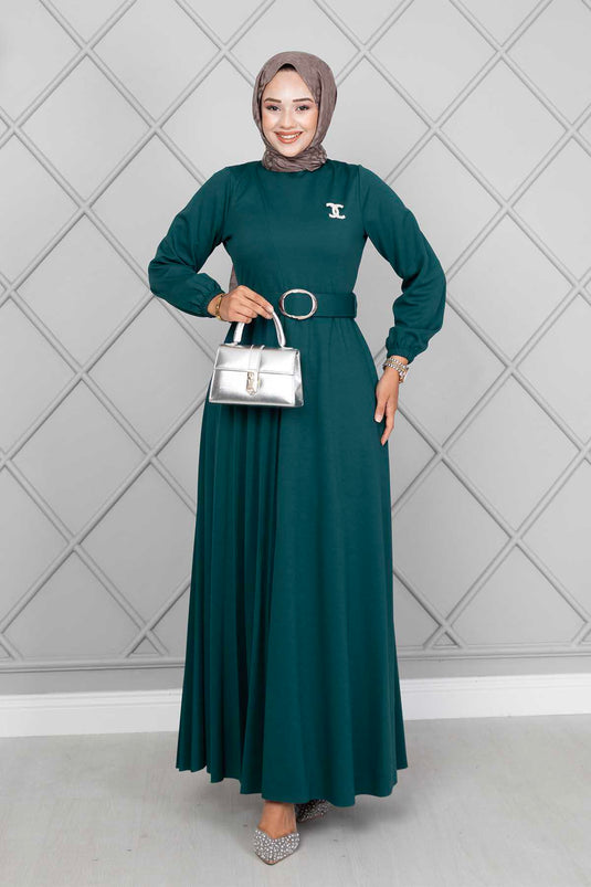 Asmara Hijab-Kleid mit Gürtel Petrol