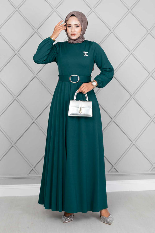 Asmara Hijab-Kleid mit Gürtel Petrol