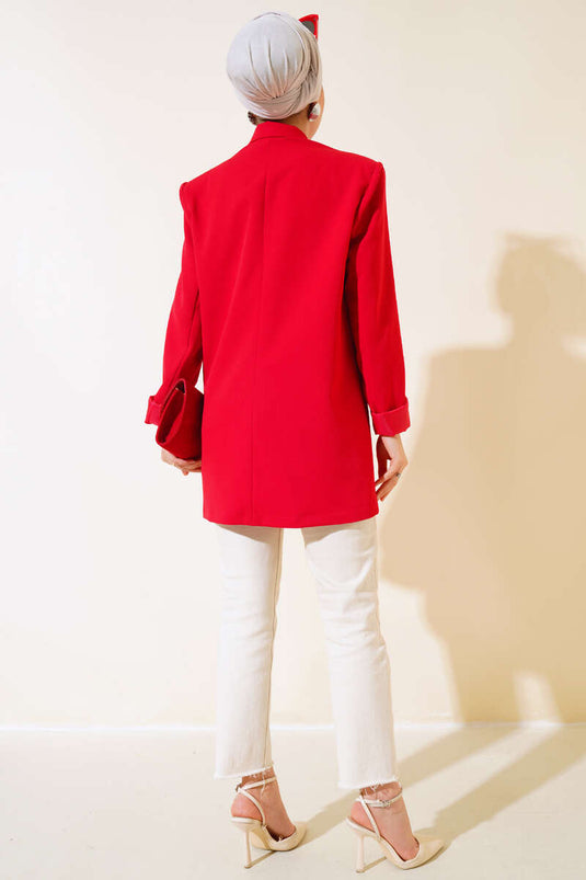 Veste Blazer Doublée Rouge