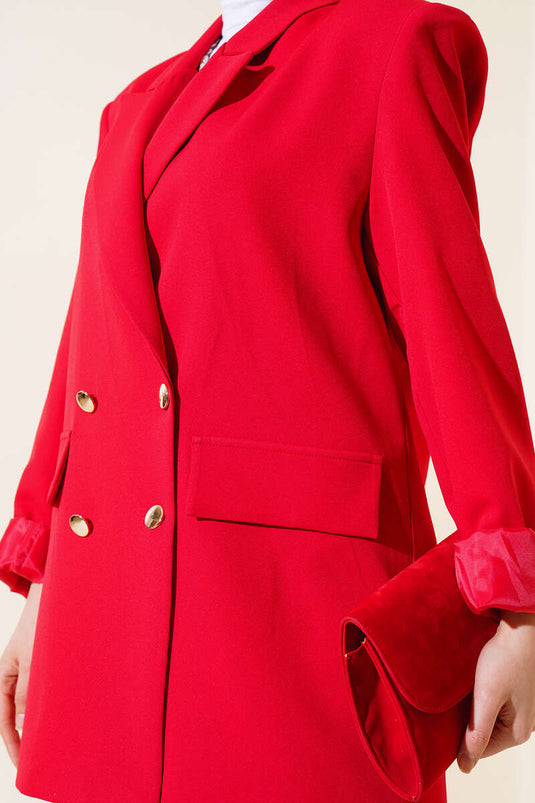 Veste Blazer Doublée Rouge
