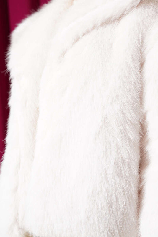 Manteau Fourrure Doublé Ecru