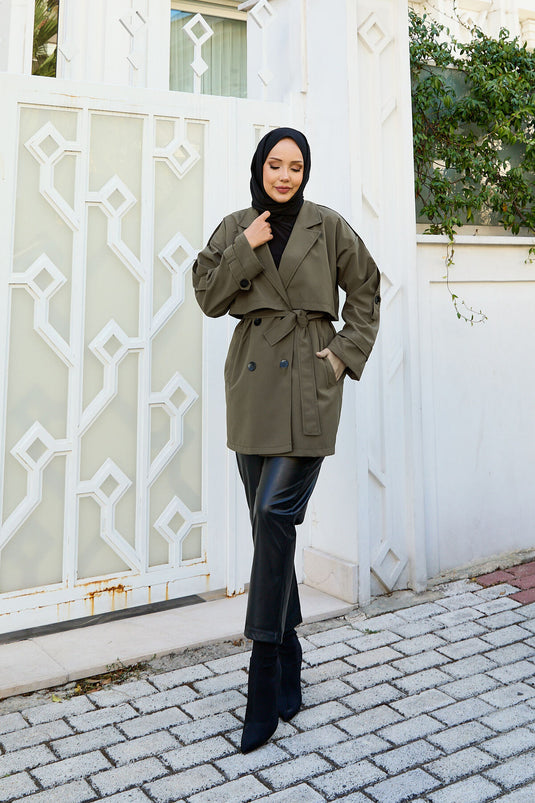 Trench Coat Premium Avec Doublure Kaki