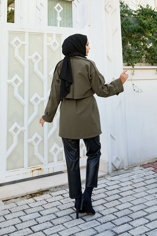 Trench-coat doublé premium kaki