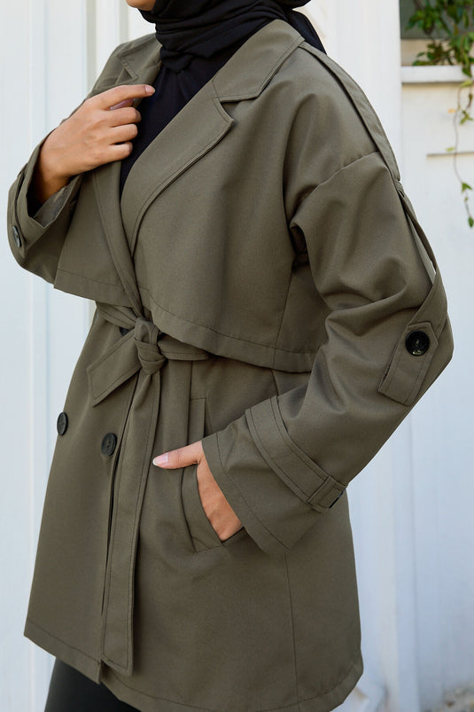 Trench-coat doublé premium kaki