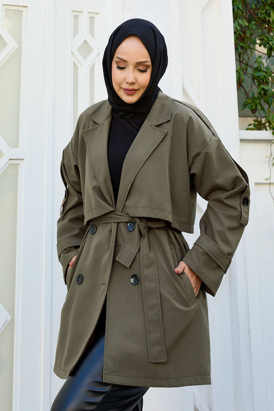Trench-coat doublé premium kaki