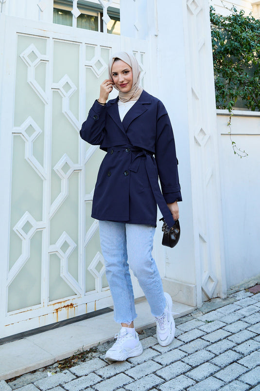 Trench-coat doublé Premium Bleu Marine