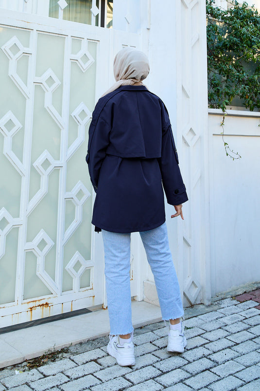 Trench-coat doublé Premium Bleu Marine