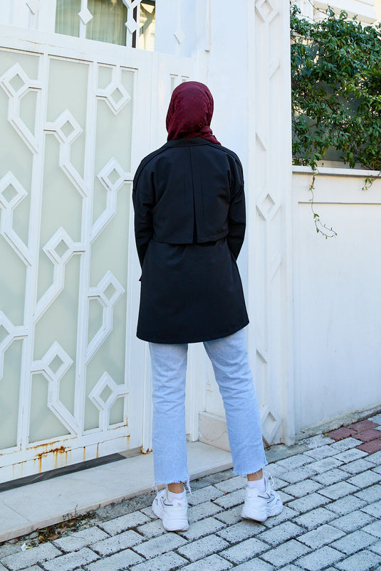 Trench-coat doublé haut de gamme noir