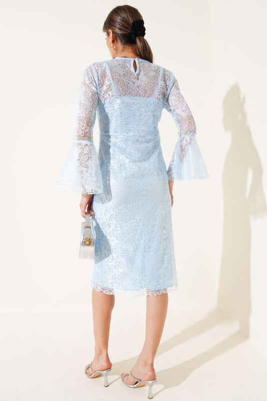 Gefüttertes Tüllkleid, Babyblau