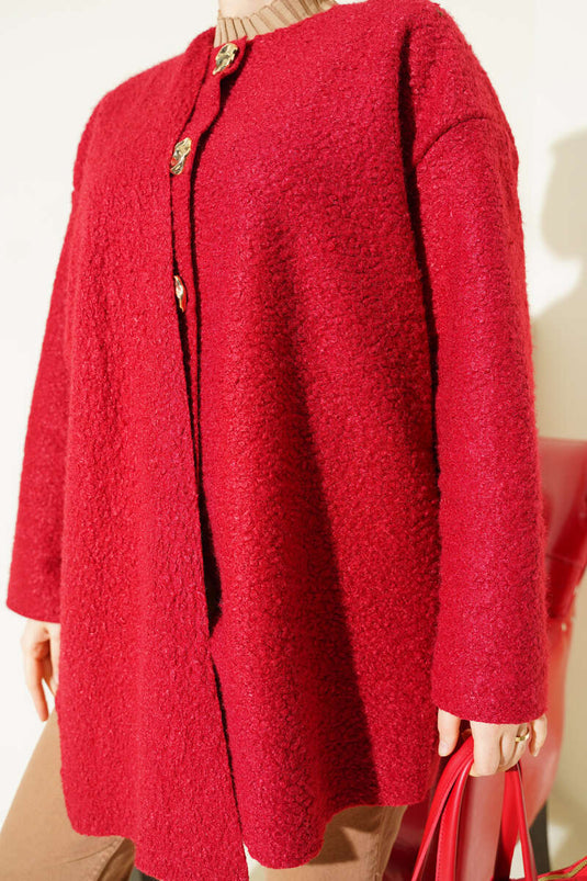 Atkılı Buklet Ceket Kırmızı