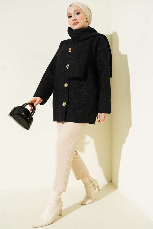 Sleeveless Bouclé Jacket Black