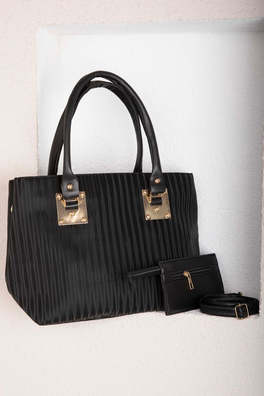 حقيبة يد من سلسلة أورا باللون الأسود