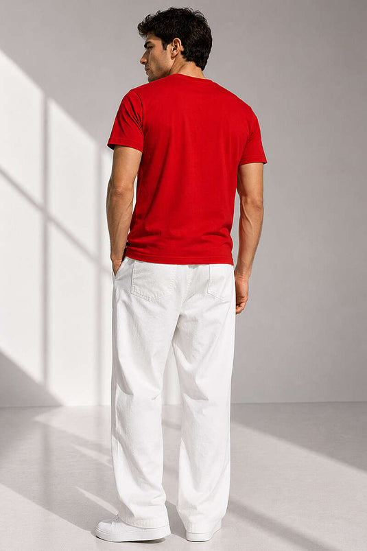 Ay Yıldız bedrucktes Herren-T-Shirt Rot