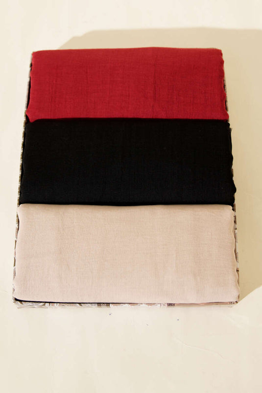 Aya Serisi İnce Pamuk 3'lü Şal Seti Asorti 1