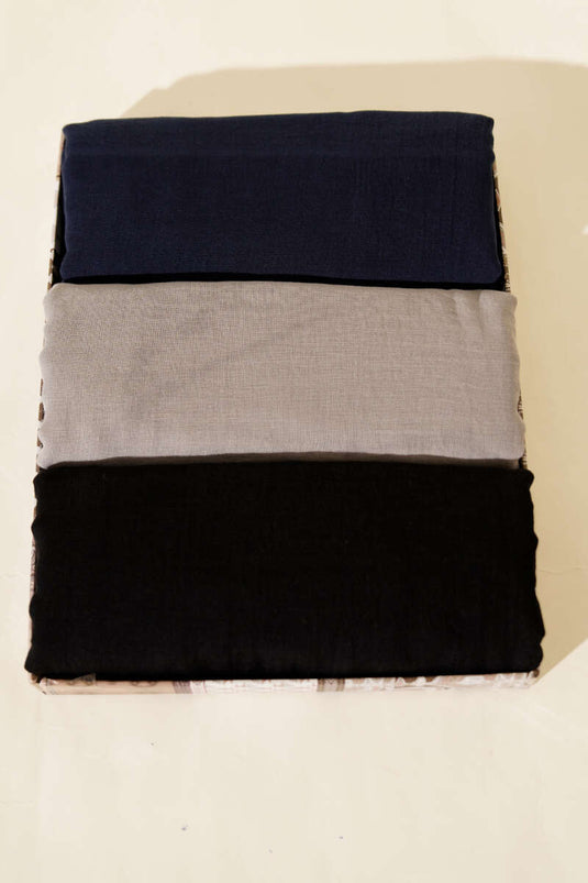 Aya Series Fine Cotton 3-Piece Scarf Set Assortment 2
