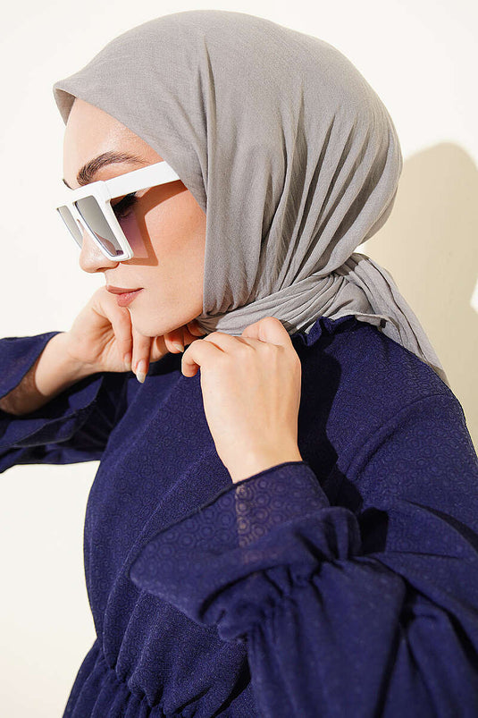 Aya Serie Sciarpa Sottile in Cotone Grigio