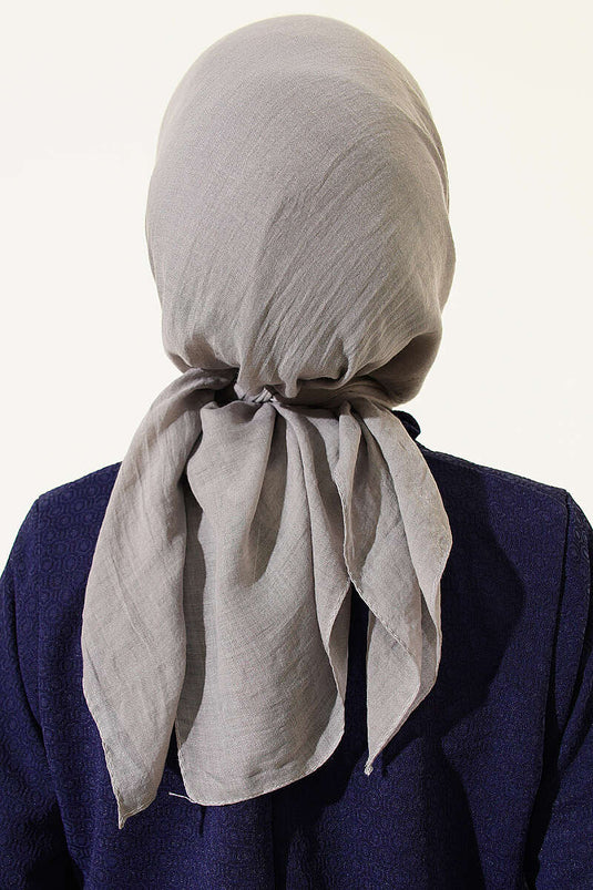 Aya Serie Sciarpa Sottile in Cotone Grigio