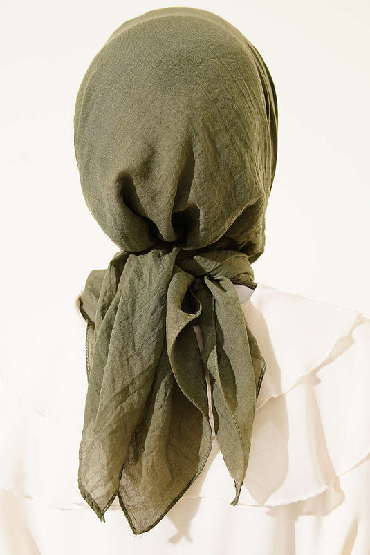 Aya Serie Dünnes Baumwoll-Hijab in Khaki