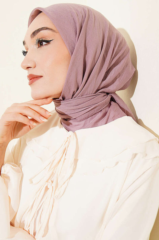 آية سيريسي وشاح قطني رقيق ليلك
