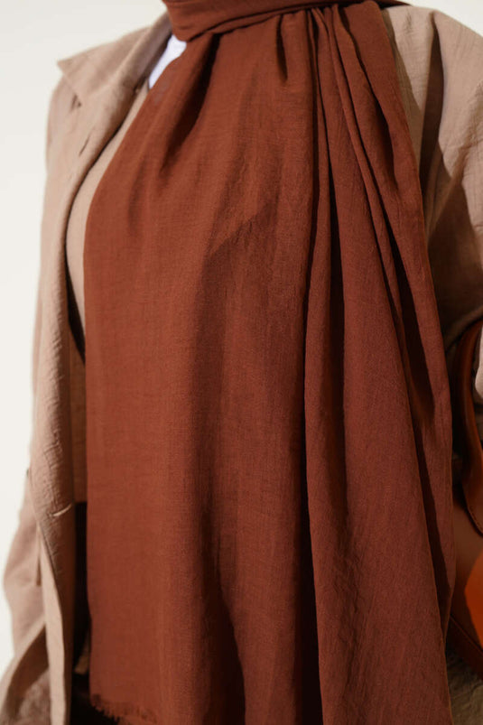 Écharpe fine en coton marron clair de la série Aya -168