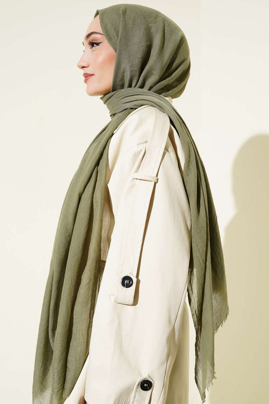 Écharpe fine en coton de la série Aya, vert clair -150