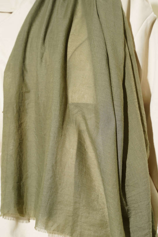 Écharpe fine en coton de la série Aya, vert clair -150