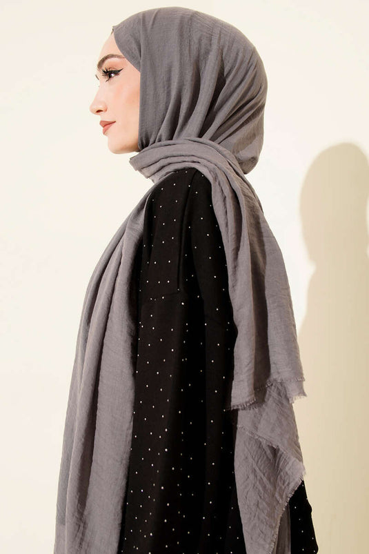 شال قطني رقيق من سلسلة آيا، رمادي صخري -97
