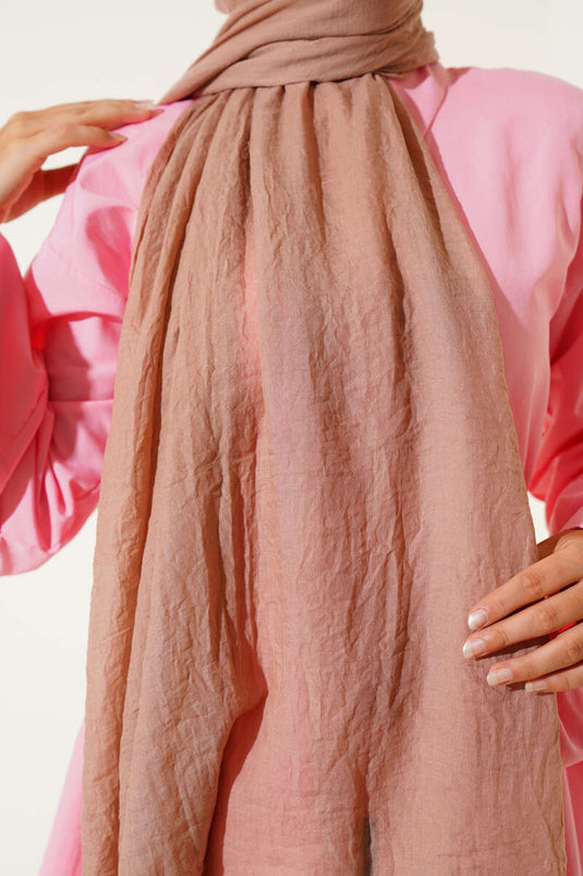 Aya Serisi İnce Pamuk Şal Latte -136