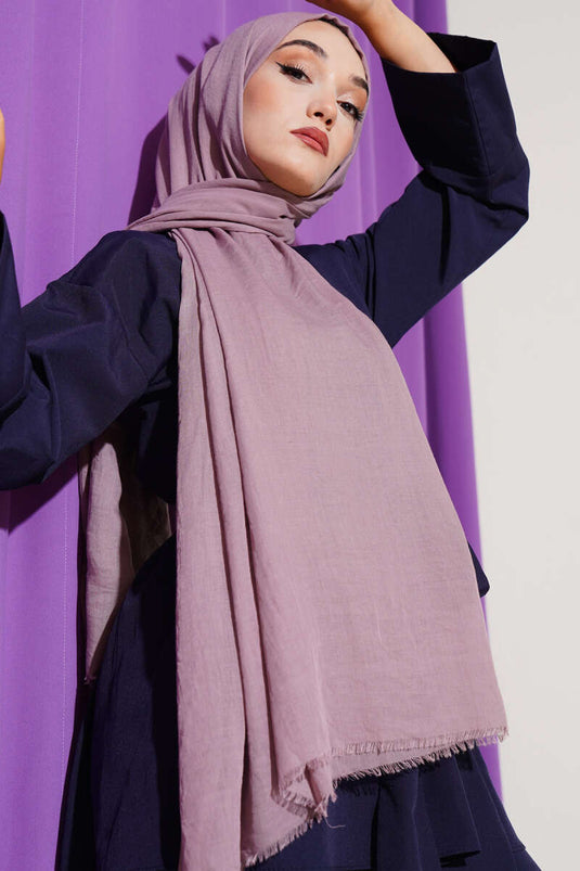 Aya Serisi İnce Pamuk Şal Lila -52