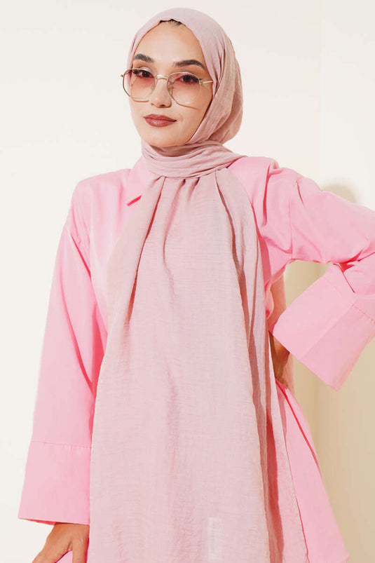 Aya Serisi İnce Pamuk Şal Pudra -14