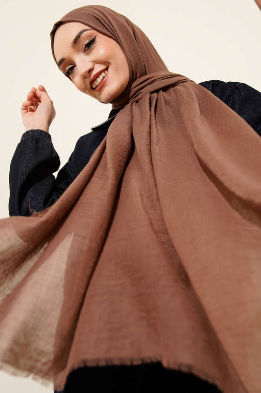 سلسلة آية شال قطني رقيق بني ناعم