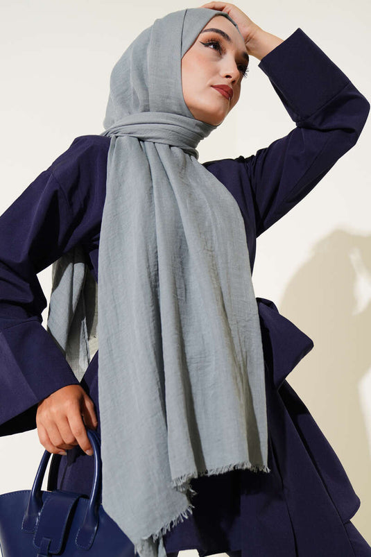 Aya Series Dünner Baumwollschal, Hellblau -166