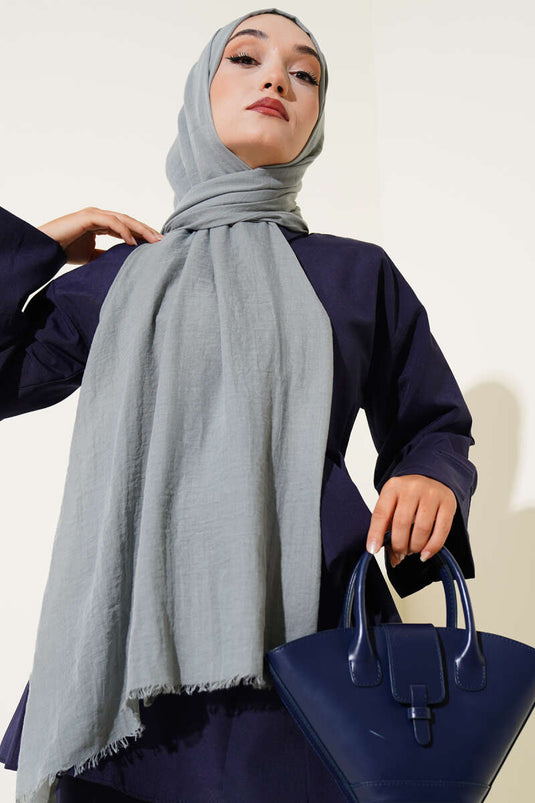 Aya Series Dünner Baumwollschal, Hellblau -166