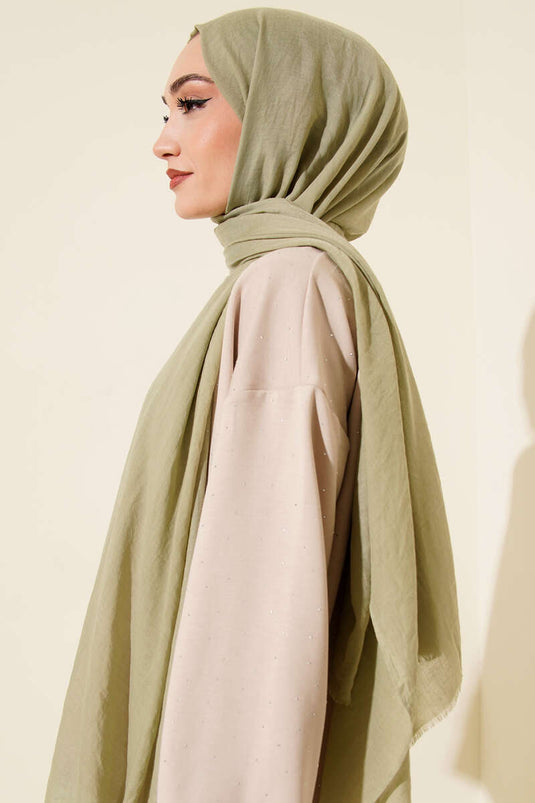 شال قطني رقيق من سلسلة آيا باللون الأخضر المائي