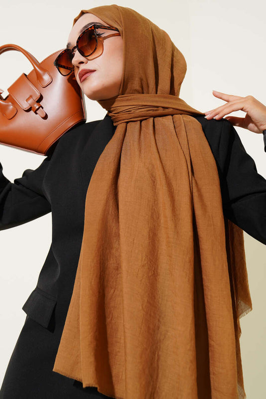 Écharpe fine en coton beige de la série Aya -11