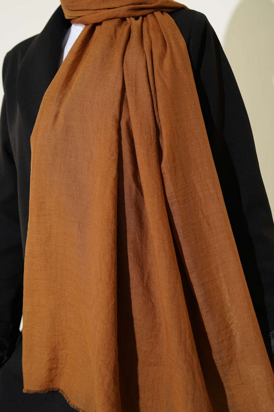 Aya Series Dünner Baumwollschal, Hellbraun -11