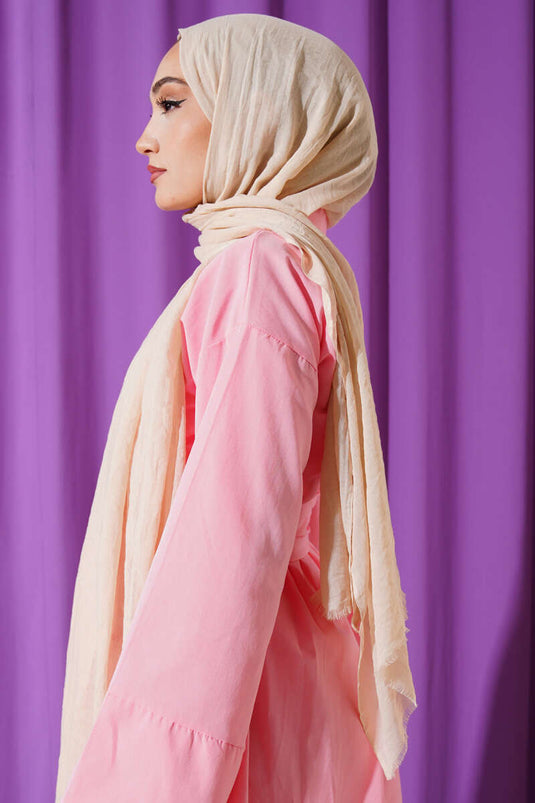 Aya Serisi İnce Pamuk Şal Vanilya -99