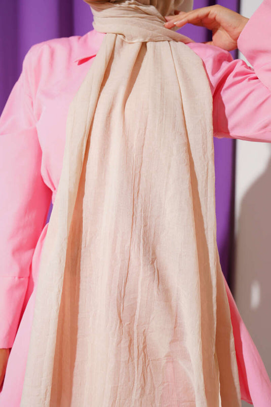 Aya Serisi İnce Pamuk Şal Vanilya -99