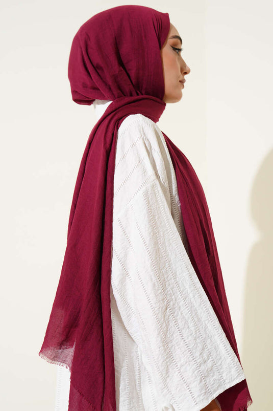 Aya Series Dünner Baumwollschal Kirschrot -62