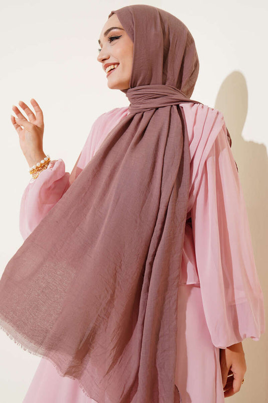 Aya Serisi İnce Pamuk Şal Vizon -50