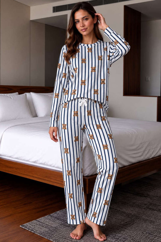 Pyjama Pour Femmes À Motif Animal Et Lien À Nouer