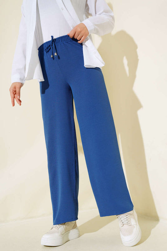 Ayrobin Bel Lastikli Pantolon İndigo