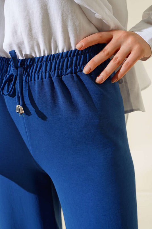 Ayrobin Bel Lastikli Pantolon İndigo