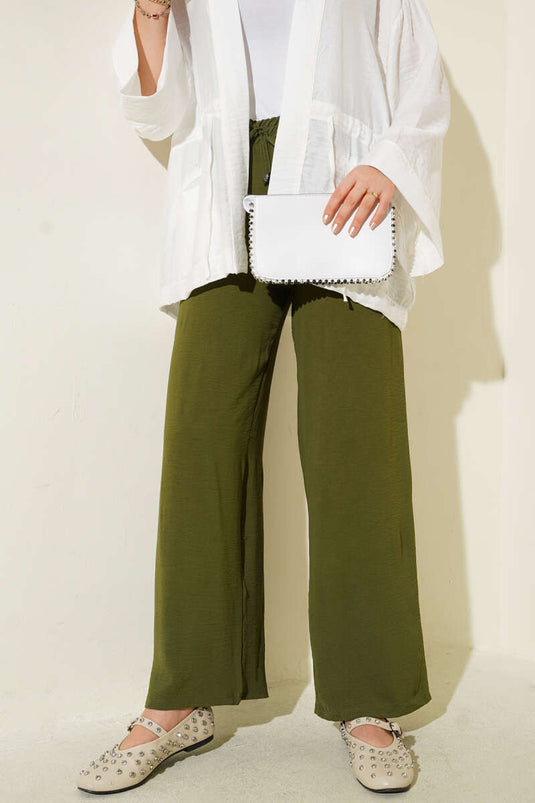 Ayrobin Bel Lastikli Pantolon Nefti