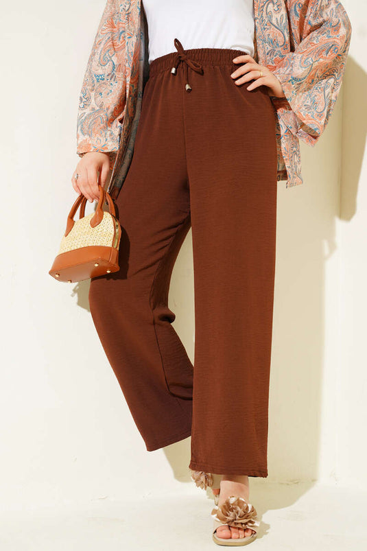 Ayrobin Bol Paça Pantolon Kahve