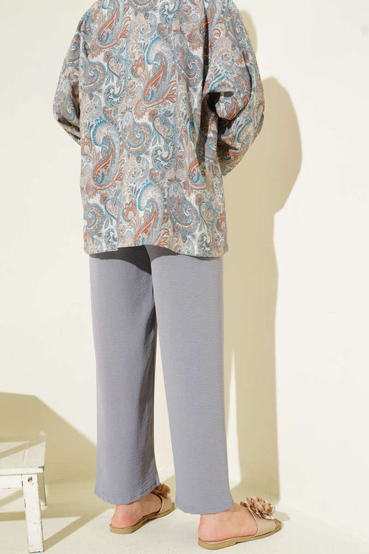 Ayrobin Bol Paça Pantolon Kayrak Grisi