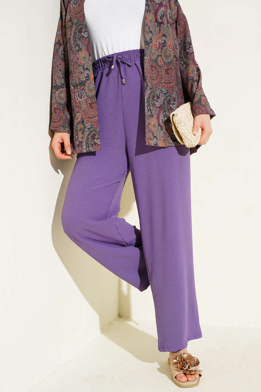 Ayrobin Bol Paça Pantolon Lila